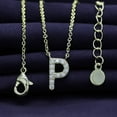 thumbnail image 3 of 18K Yellow Gold Plated Initial Necklace | Moissanite Diamond Alphabet Necklace | Dainty Necklaces for Her | Letter "P" Pendant Necklace |18" + 2" Adjustable Chain, 3 of 6