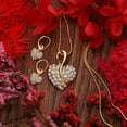 thumbnail image 3 of Para las mujeres en forma de corazón collar de circonio Juego de joyas Corazón Pulsera Pendientes de regalo para las mujeres, 3 of 7