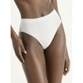 thumbnail image 2 of Joyspun Women’s Ribbed Modal Hi Cut Brief Panties, 3-Pack, Sizes XS to 3XL, 2 of 4