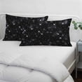 thumbnail image 4 of Starry Sky Throw Pillow Cover, Pillowcase Protectors with Zipper, Breathable Decorative Lumbar Pillow Case Cover, Modern Black Abstract Dots Stars Aesthetic Pillow Shams for Couch Sofa 12x20Inch, 4 of 8