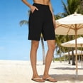 thumbnail image 4 of Women's Bermuda Long Shorts with Pockets High Waisted Stretch Knee Length Shorts for Women for Women Walking Workout Casual Summer Golf Shorts Migroa Black 2Xl, 4 of 4