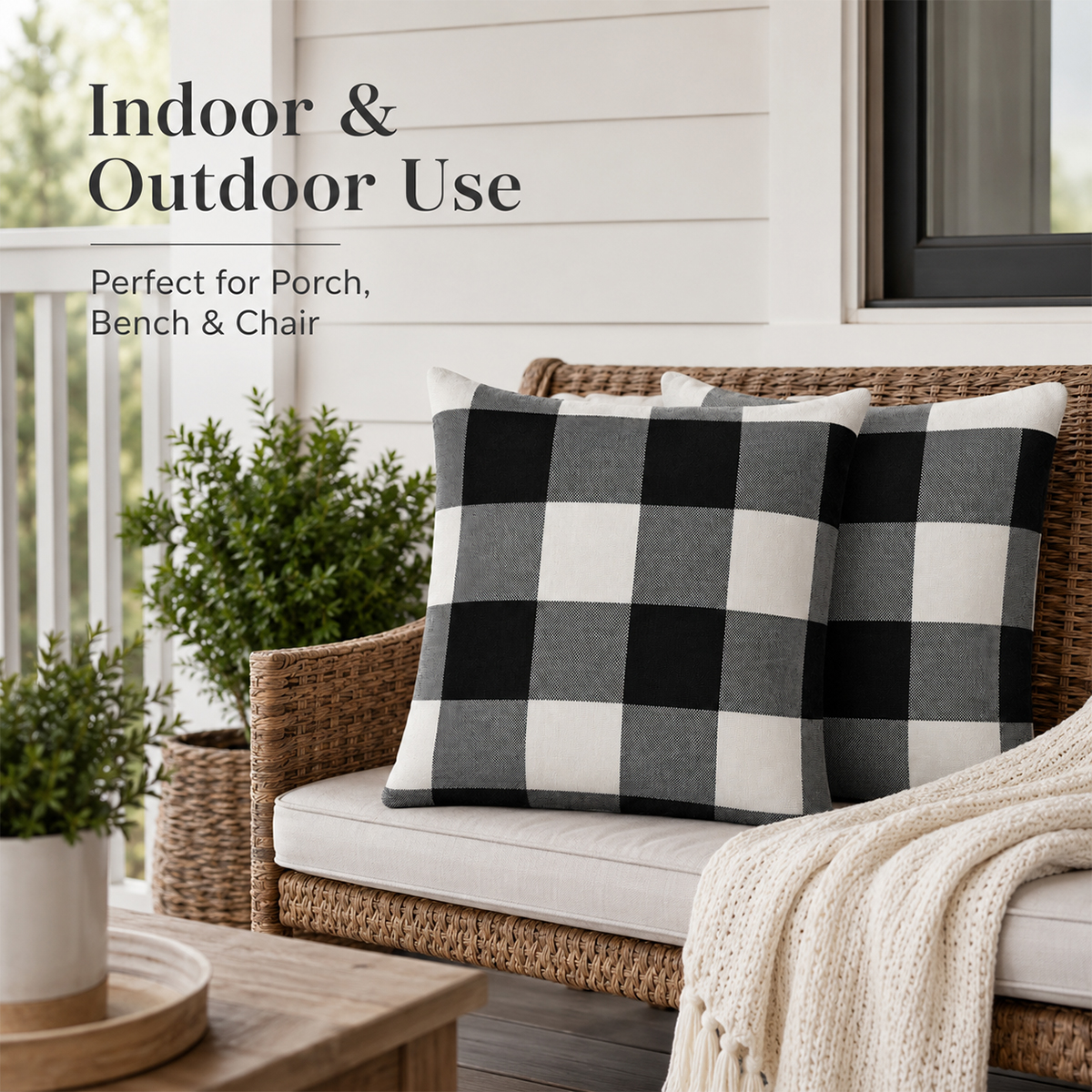 Kabuer Buffalo Check Plaid Pillow Covers Set of 4 photo 5