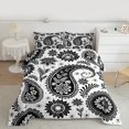 thumbnail image 2 of Manfei Bohemian Paisley Bedding Comforter Set 2pcs, Hippie Mandala Twin Comforter Sets, Black White Bedding Set, Breathable Home Decor, 2 of 8