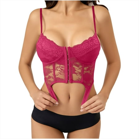 UPPADA Corset Underbust Clearance Women Corset Bustier Push up Lingerie Top Shapewear Overbust Cincher Top Lace up Cute Corset Basque Overbust Corset Plus Size