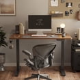 thumbnail image 5 of FEZIBO 48" x 24" Height Adjustable Standing Desk, Electric Stand Up Table, Sit Stand Home Office Desk with Splice Board, Black Frame/Espresso Finish Top, 5 of 8
