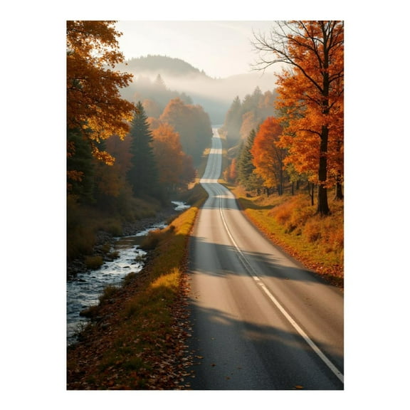 Diamond Art Kit for Adults, Autumn Road Through Vibrant Forest Diamond Painting for Adults Beginners, DIY Diamond Art Painting Kits, 5D Diamond Painting Crafts for Home Decor 12x16 Frameless