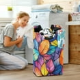 thumbnail image 5 of Yayeee Freestanding Laundry Hamper with Handle Collapsible Large Storage Basket for Clothes, Colorful Leaves, 5 of 7