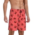 thumbnail image 2 of Balery Ladybugs On Red Polka Dot Pantalones cortos de pijama de punto de algodón para hombre con cinturilla y bolsillos-Medium, 2 of 6