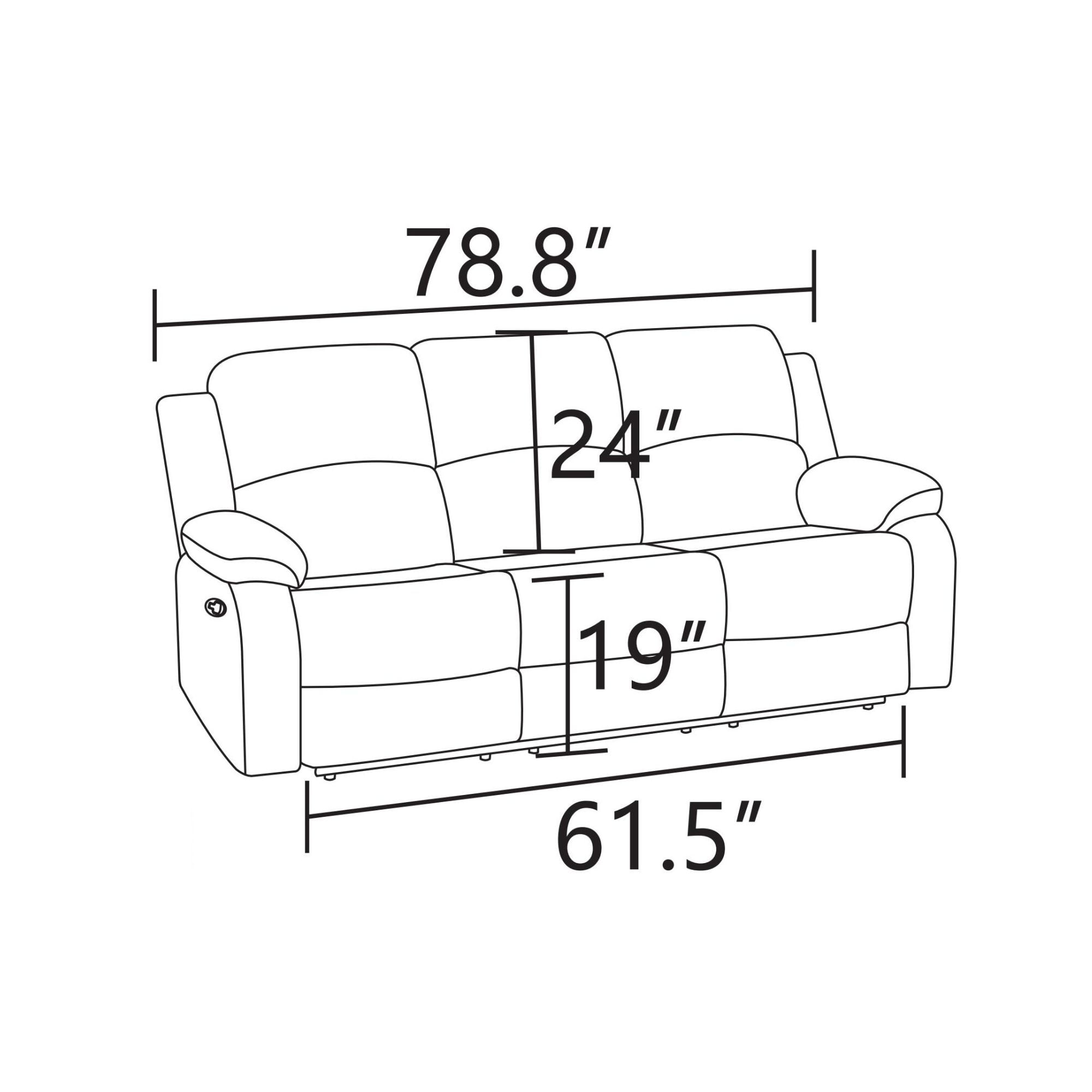MAYEERTY 3-Seater Recliner Sofa, Thick Stuffed Fabric with Flipping Cup Holder for Family Living Rooms