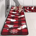 thumbnail image 2 of Kitchen Rugs Sets Of 2,Red Christmas Snowman Pattern Anti Fatigue Kitchen Mat Rugs Non Slip Washable,Decorative Kitchen Floor Mats for Kitchen,Sink,Laundry,17"x47"+17"x47", 2 of 5