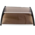 thumbnail image 2 of 40 * 38in Door & Window Protective Cover Outdoor Awning Polycarbonate Cover Ultraviolet Rays rain Snow Sun Protection Canopy Front and Rear Aluminum Strips Brown, 2 of 7