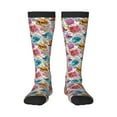 thumbnail image 2 of Lsque Skulls and Roses Printed Crew Socks Men's Women's LightWeight Thin Casual Calf Socks ,Knee High Socks,Cotton Socks, 2 of 9