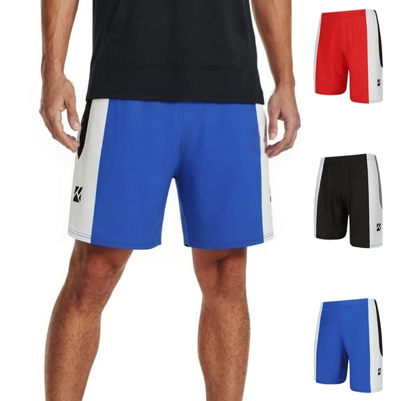 Paiwinds Men's Solid Color Elastic Waist Athletic Shorts with Pocket - Nylon Spandex Running Basketball Shorts for Outdoor Fitness Workouts and Casual Wear