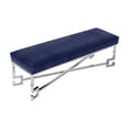thumbnail image 4 of Sophia Bench in High Polish Steel and Navy Velvet, 4 of 7