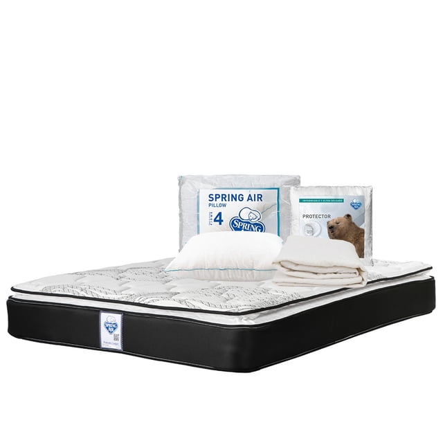 Colchón Matrimonial Premier Spring Air + Protector de colchón + 1 Almohada