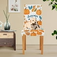 thumbnail image 4 of Yayeee 2 Pack Dining Chair Covers Stretch Parson Chairs Slipcovers Seat Protector, Pumpkins Pattern, 4 of 6