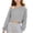 Gray, variant on Girls off Shoulder Cropped Sweatshirt, Oversized Drop Shoulder Long Sleeve Pullover Tops for Loungewear Casual Daily Streetwear Black 9-10Y
