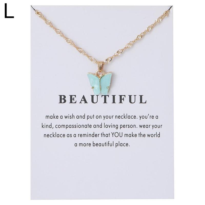 Butterfly Acrylic Pendant Necklace Clavicle Choker Chain New Jewelry Women O1F6 - image 1 of 9
