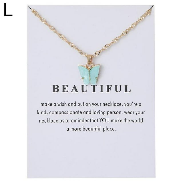 Butterfly Acrylic Pendant Necklace Clavicle Choker Chain New Jewelry Women O1F6