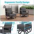 thumbnail image 3 of Muphyers 1 Piece Outdoor Patio Furniture Set, Aluminum Swivel Rocking Chair with 5.1" Cushions, 3.3" Armrest, Bistro Conversation Set with 3-in-1 Table for Garden Deck Porch Balcony,400lbs,Dark Gray, 3 of 6