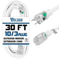 thumbnail image 1 of Cable de extensión YOJOE 10/3 SJTW 15A 30 pies para interiores/exteriores, blanco, 1 of 7