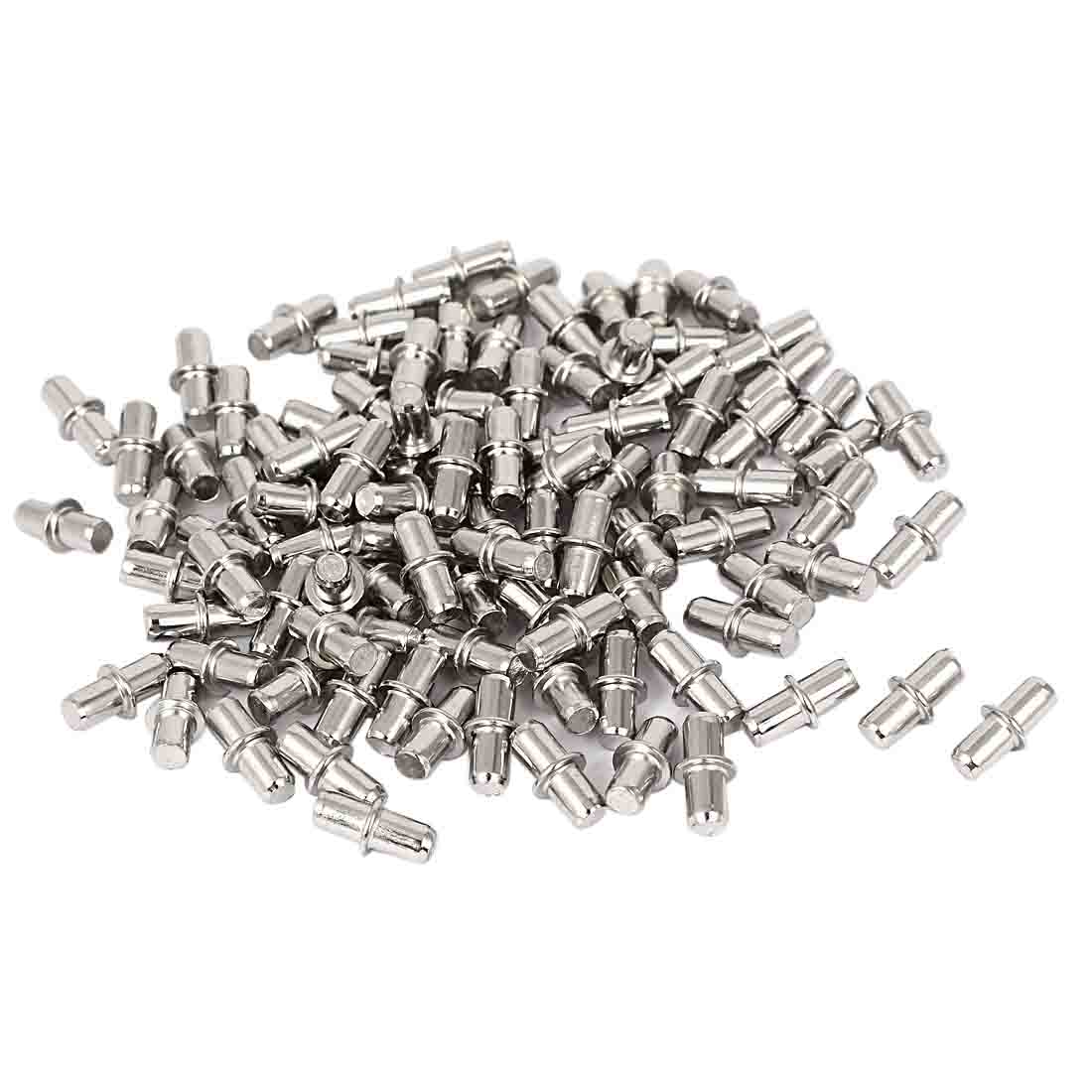 100 Pcs 5mm x 15mm Straight Shelf Supports Pegs Pins for Furniture
