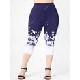 thumbnail image 2 of Leggings Capri de Cintura Alta con Estampado de Flores Rosegal Leggings de talla grande, 2 of 5