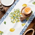 thumbnail image 3 of Summer Lemons Table Runner 90 Inches, Farmhouse Fruit Blue Geometric Watercolor Bed Runner Dresser Scarves Tabletop for Indoor Outdoor Parties/Ceremony/Banquet, 13" x 90", 3 of 9