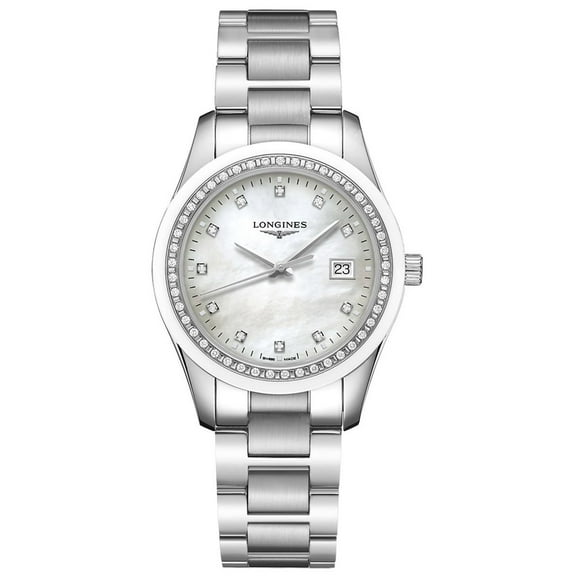 Longines Conquest Classic Mother of Pearl Dial Diamond Stainless Steel Women's Watch L2.387.0.87.6