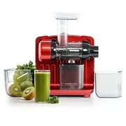 JCUBE500RD Omega Cold Press 365 Masticating Slow Juicer with OnBoard Storage, Red