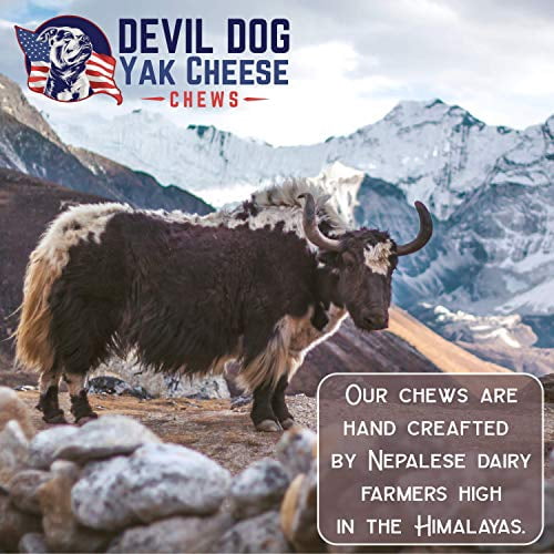 Devil Dog Pet Co Himalayan Yak Cheese Dog Chews for Aggressive Chewers, Large, 3 Pack