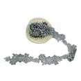 thumbnail image 2 of 1.75" Embroidered Floral Gray with Silver Metallic by Yard, 2 of 4