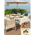 thumbnail image 5 of Outdoor Tablecloth with Umbrella Hole for Patio/Picnic/Party/Camping, Yellow Black Buffalo Checkered Waterproof Table Cloth Rectangle Table Cover Washable, Bones Cute Dogs Pets (54"x 80"), 5 of 8