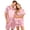 Pink, variant on Couples Matching Pajamas Sets Women Satin Short Sleeve Sleepwear Button Down Casual Wear Pjs Set Baggy Soft Nightwear