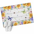 thumbnail image 2 of Area Rug 2 x 3 Ft, Spring Flowers Indoor Accent Bathroom Rugs for Kitchen/Laundry Room, Watercolor Sunflowers Daisy Butterflies Wood Washable Non-Slip Runner Floor Mat for Entryway, Living Room, 2 of 7
