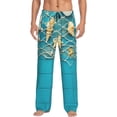 thumbnail image 1 of Fotbe Seashells And Fishing Net On Blue Wooden Table Pantalones de Pijama para Hombre, Pantalones de Dormir, Pantalones de Casa con Cintura Ajustable y Bolsillos-3X-Large, 1 of 6