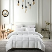 HomeStock Old World Opulence 300 Thread Count White Down Fiber Comforter-Light Warmth