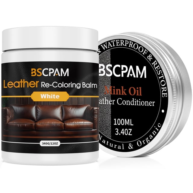 Kit acondicionador para cuero con bálsamo recolorante y aceite de visón