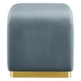 thumbnail image 3 of Koda Performance Velvet Waterfall Stool in Brass Cadet Blue, 3 of 10