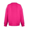 thumbnail image 3 of VISALY Pullover Sweatshirt for Womens Plus Size Sweatshirts V-Neck Pullover with Pocket Fall Winter Loose Fit Tops Long Sleeve Shirts Oversized Lightweight Sweatshirt Basic Tops Hot Pink L, 3 of 6