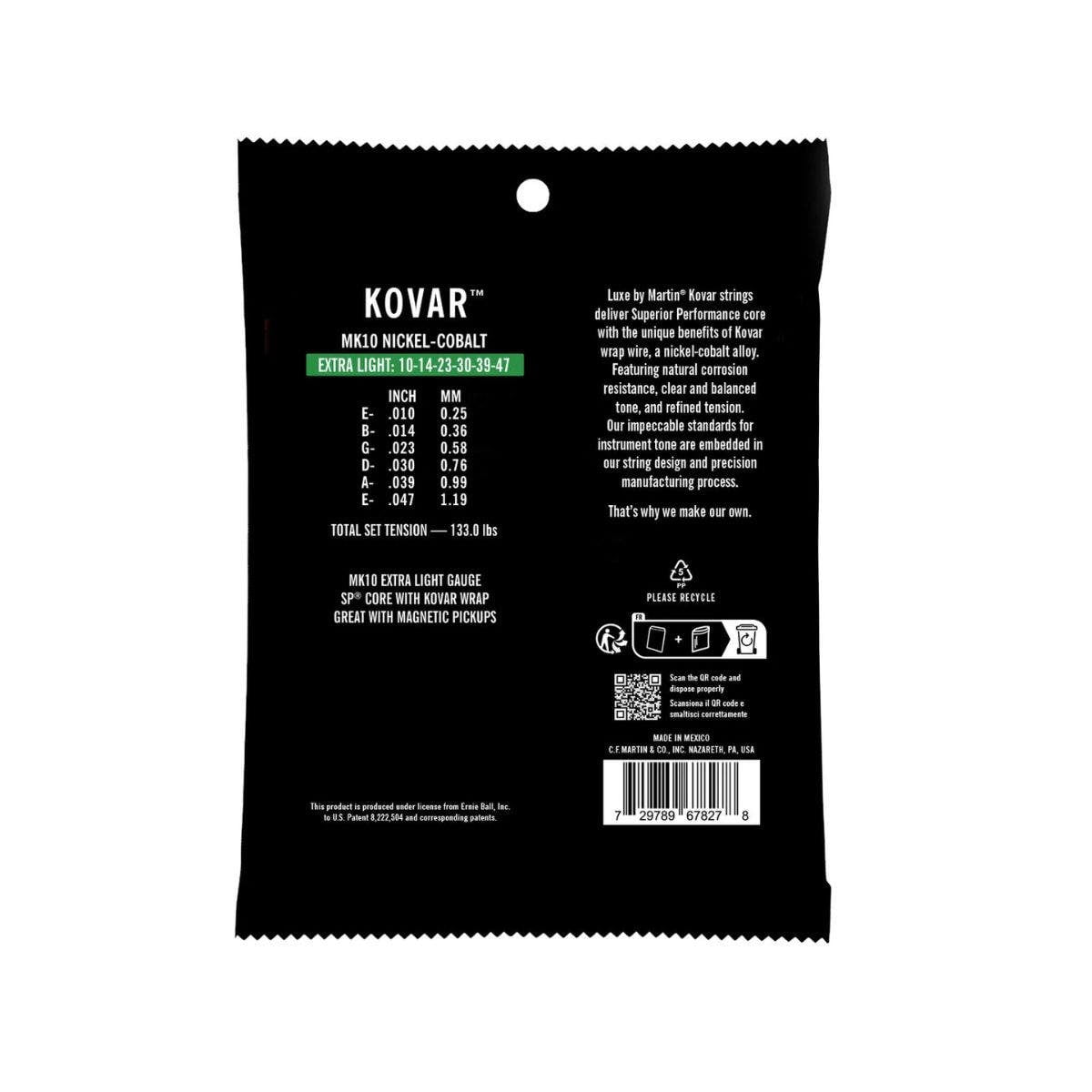 Martin Luxe MK10 Kovar Extra Light Gauge Acoustic Guitar Strings