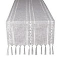 thumbnail image 1 of Farmhouse Table Runner Boho Style Linen 120 Inch Long, Handmade Rustic Table Runner with Tassels for Holiday Party Dining Room Kitchen,13x 120 inch Long Dresser Scarf,Gray, 1 of 7