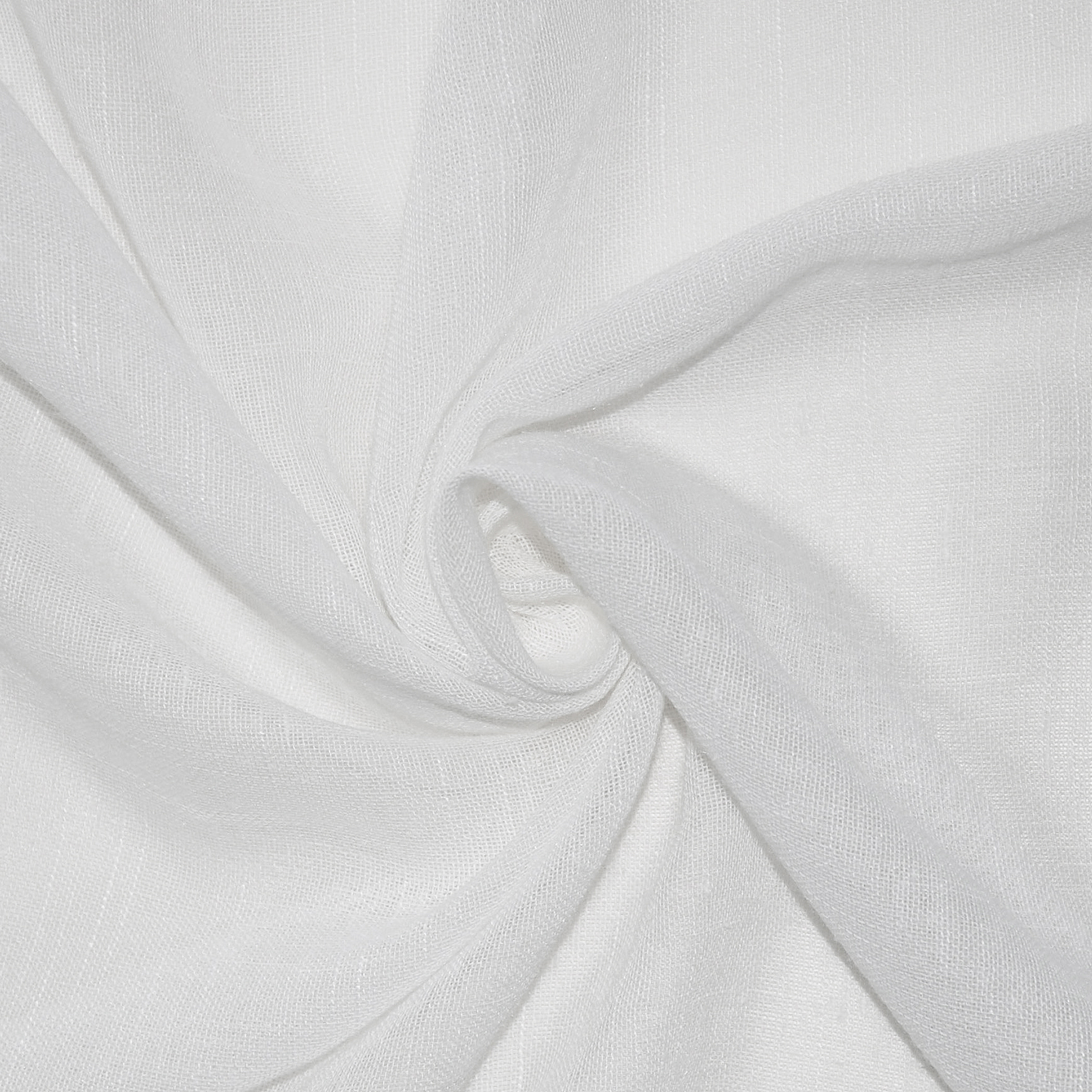 Archaeo 2-Pack Slub Textured Linen Blend Cafe Curtain Pair, 56"W X 36"L, White