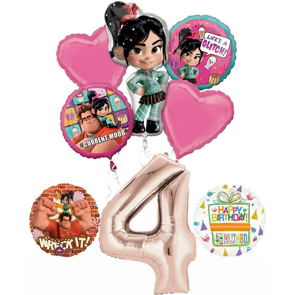 Wreck It Ralph 4th Birthday Party Supplies Balloon Bouquet Decorations