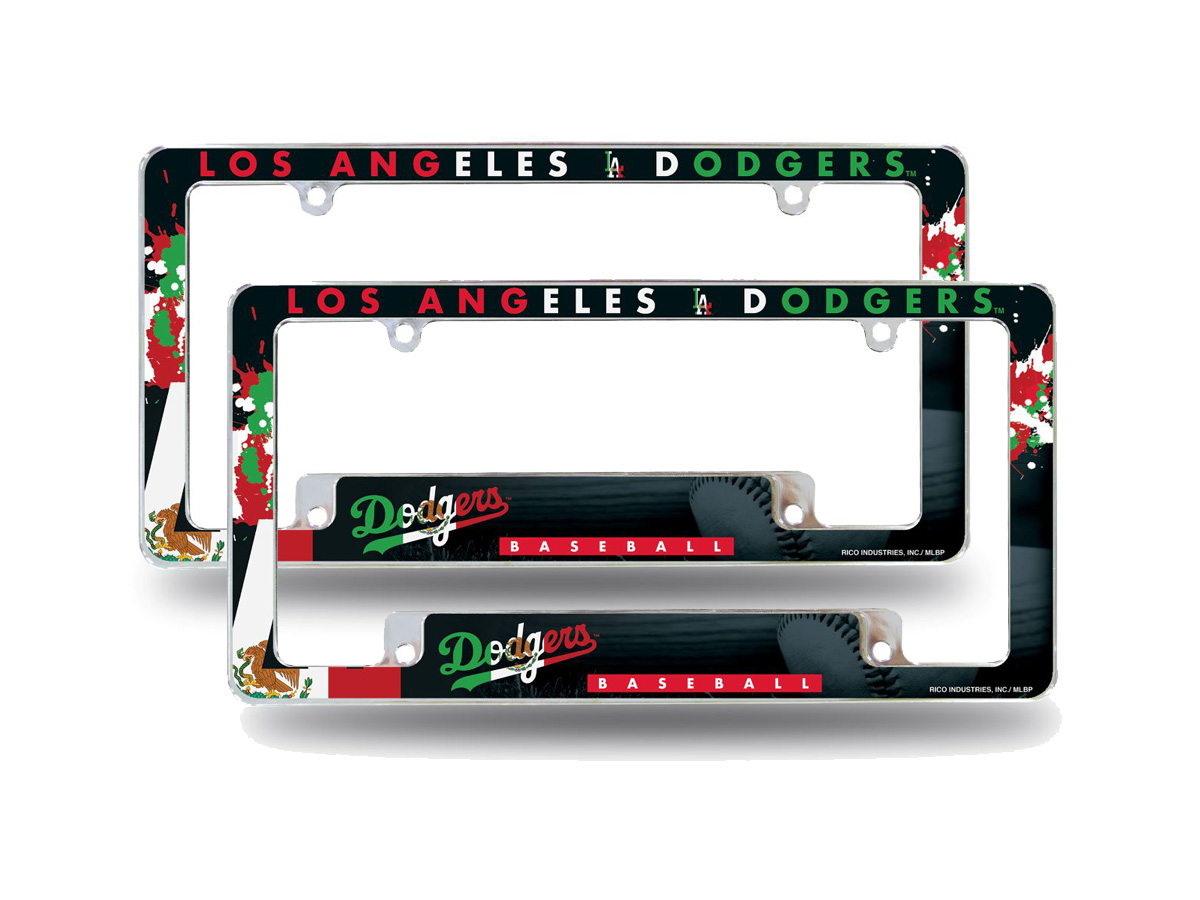 Los Angeles LA Baseball Dodgers (Set of 2) Chrome Metal License Plate