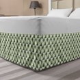 thumbnail image 1 of Geometric Bed Skirt, Repeated Diagonal Squares and Triangles, Elastic Bedskirt Dust Ruffle Wrap Around for Bedding Decor, 4 Sizes, Pale Green Reseda Green, by Ambesonne, 1 of 2
