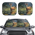 thumbnail image 2 of Fotbe Peaceful Deer Lily Pond Juego de 2 Piezas de Parasoles para Parabrisas | Bloqueador Solar para Auto | Accesorios Plegables para Protección Solar Interior-Small, 2 of 6