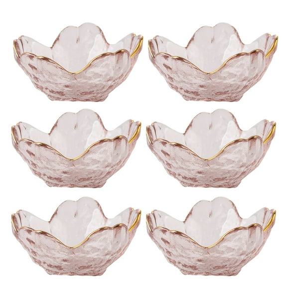 6pcs vidrio fruta placa ensalada de cristal cuenco flor diseño joyería bandeja bandeja de almacenamiento