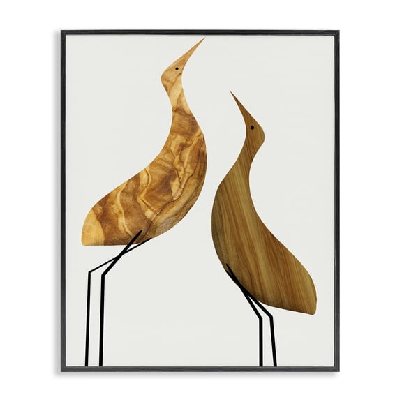 Stupell Industries Rustic Lodge Modern Rustic Tree Patterned Birds Black Framed Giclee Art, 11 x 14, by Lil' Rue