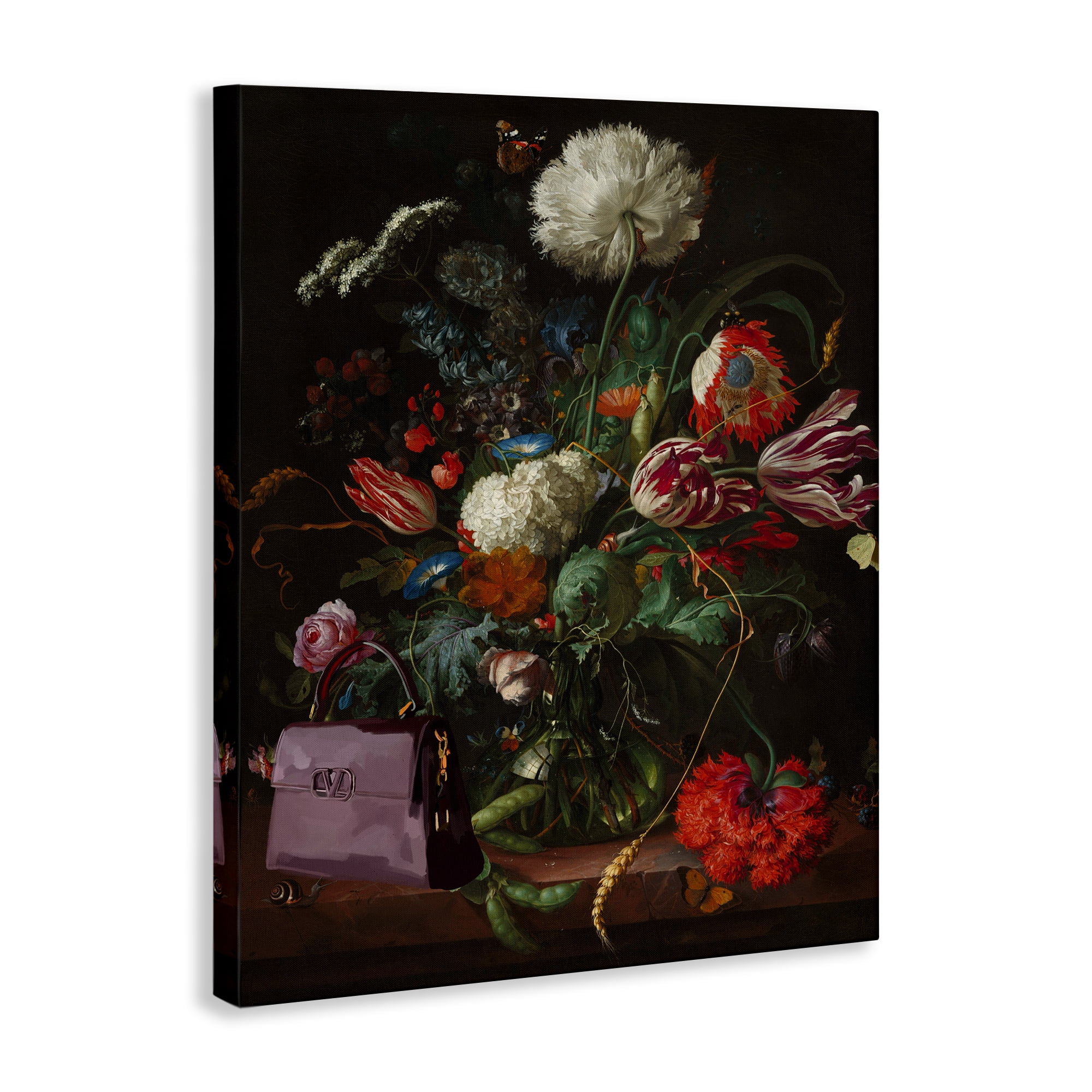 Stupell Industries Glam Vintage Bouquet Botanical & Floral Painting Gallery Wrapped Canvas Art Print Wall Art, 24 x 30